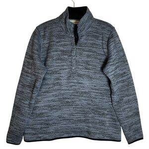 Orvis Women’s Blue and Gray Quarter Snap Large Pullover